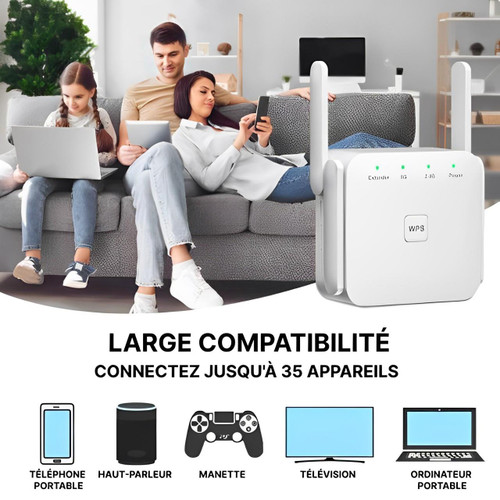Répéteur WiFi longue portée puissant pour la maison