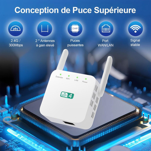 Répéteur WiFi longue portée puissant pour la maison