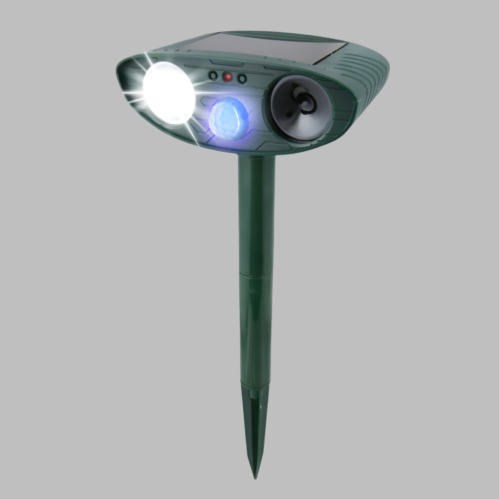 Répulsif à lièvres et lapins solaire à ultrasons avec flash LED