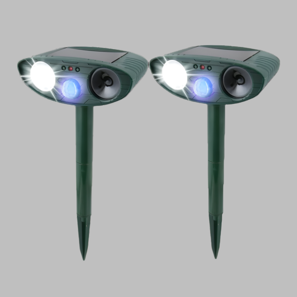 Répulsif à lièvres et lapins solaire à ultrasons avec flash LED