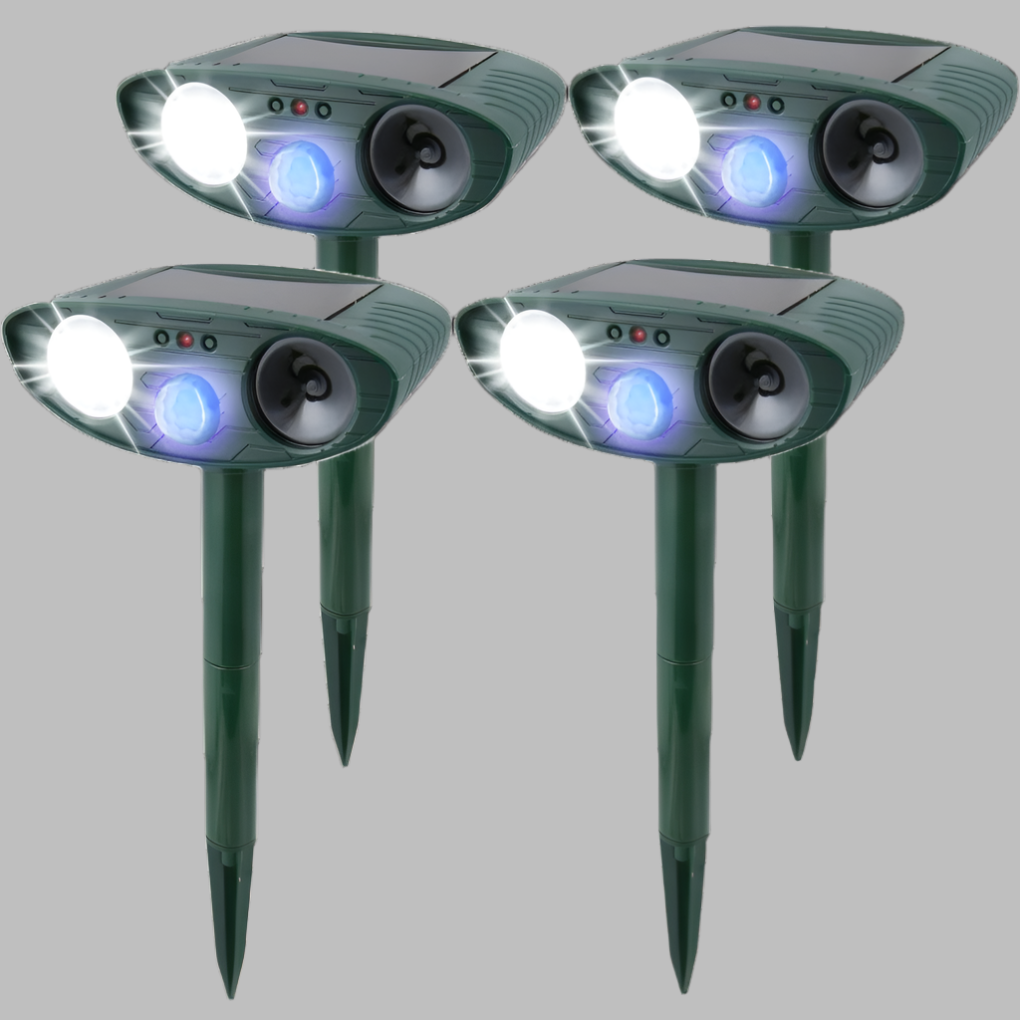 Répulsif à lièvres et lapins solaire à ultrasons avec flash LED