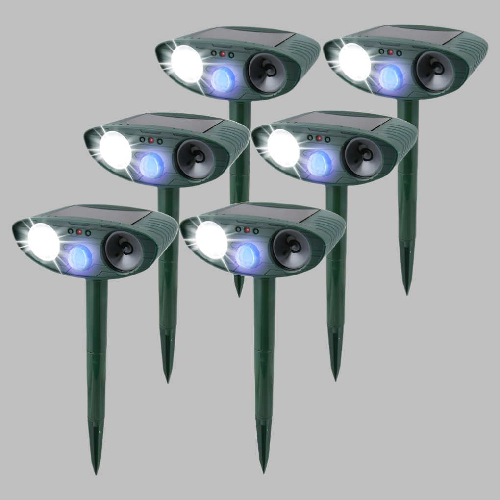 Répulsif à lièvres et lapins solaire à ultrasons avec flash LED