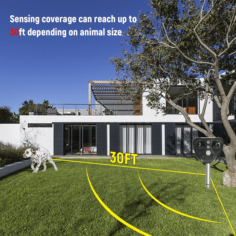 Répulsif à oiseaux à ultrasons solaire pour extérieur