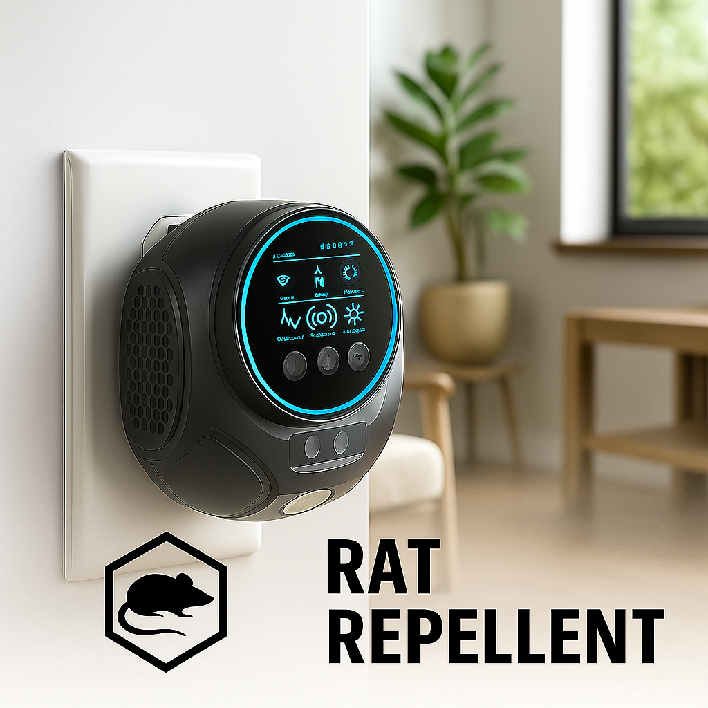 Répulsif à ultrasons silencieux pour rongeurs, à brancher, intérieur et extérieur, 300 m²