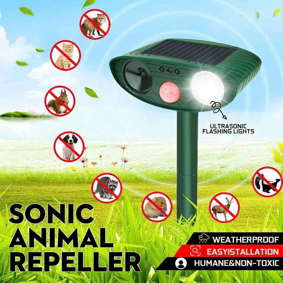 Répulsif à ultrasons solaire d'extérieur pour cerfs pour jardin