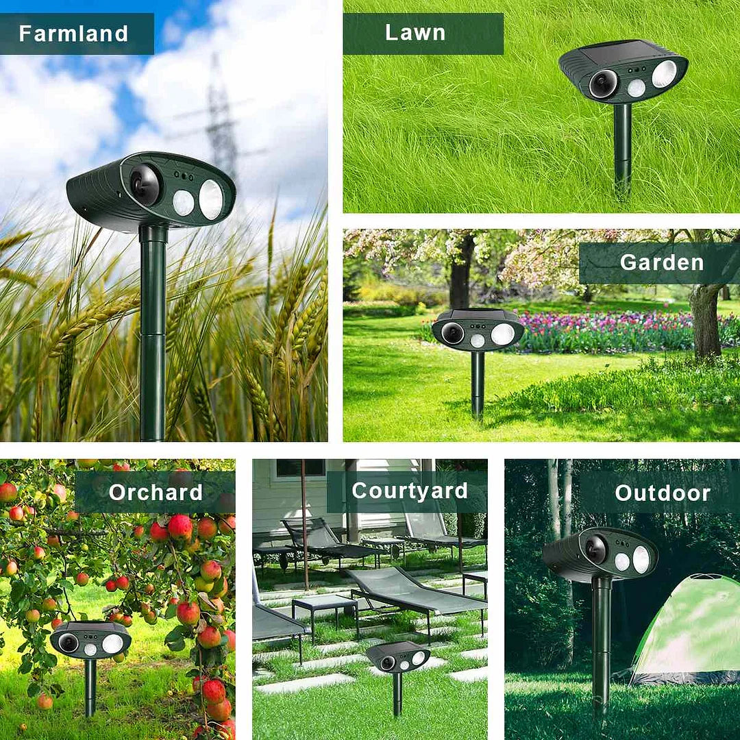 Répulsif à ultrasons solaire d'extérieur pour cerfs pour jardin