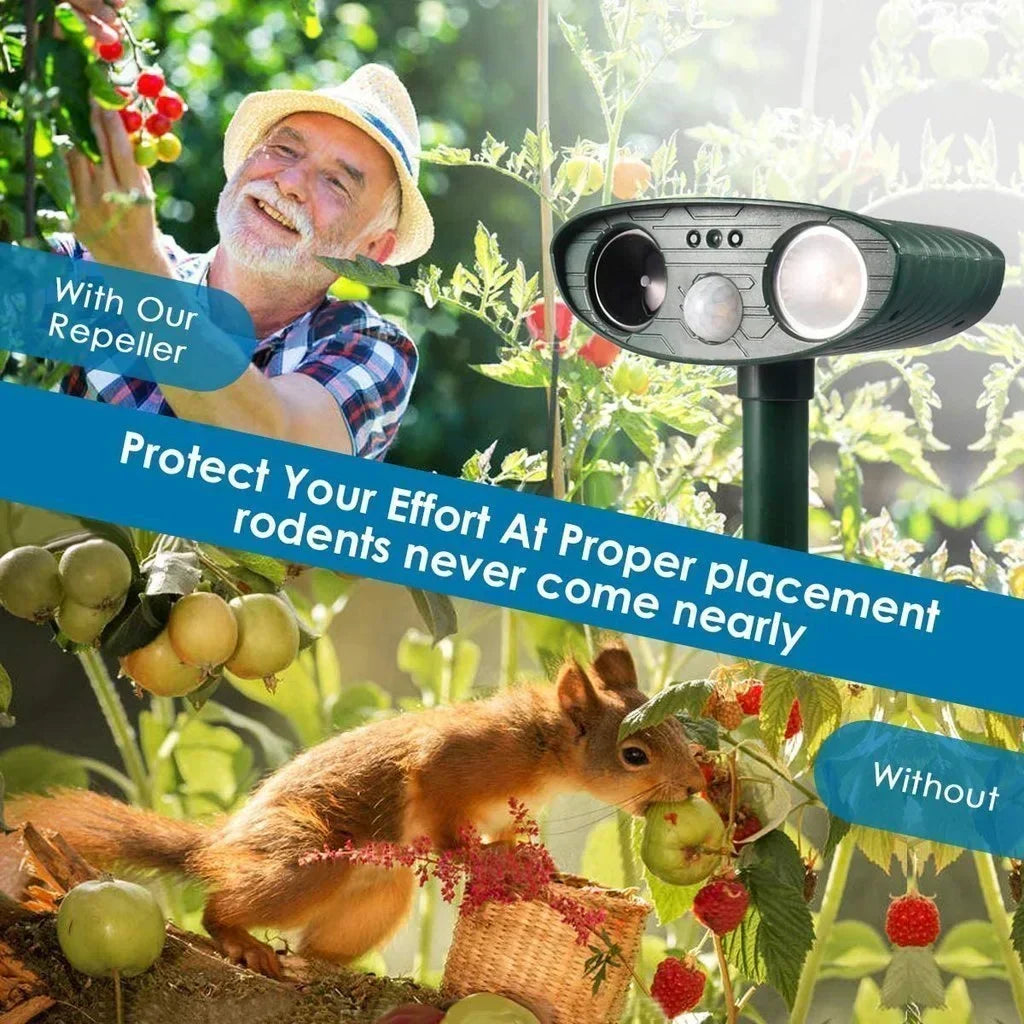 Répulsif à ultrasons solaire d'extérieur pour cerfs pour jardin