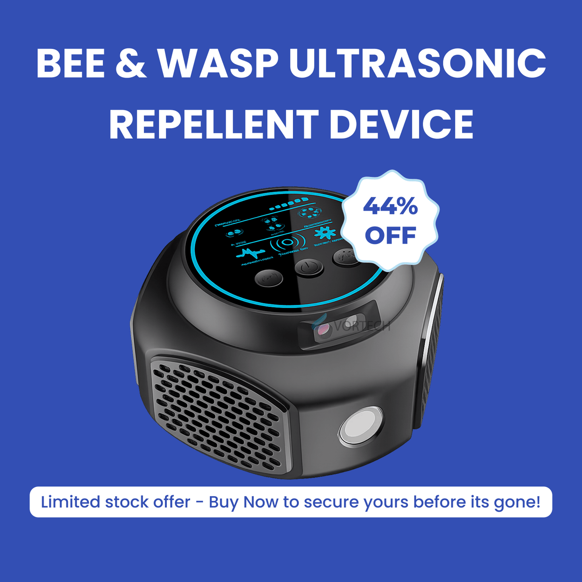 Répulsif ultrasonique contre les abeilles et les guêpes sans produits chimiques avec couverture à 360° pour intérieur et extérieur