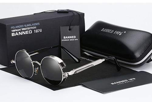 Retro Round Polarized Steampunk Sunglasses | Argo