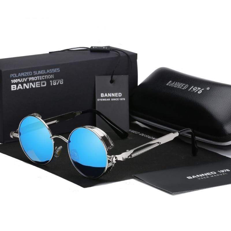 Retro Round Polarized Steampunk Sunglasses | Argo