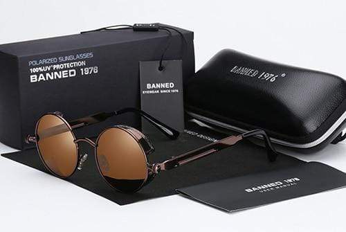 Retro Round Polarized Steampunk Sunglasses | Argo