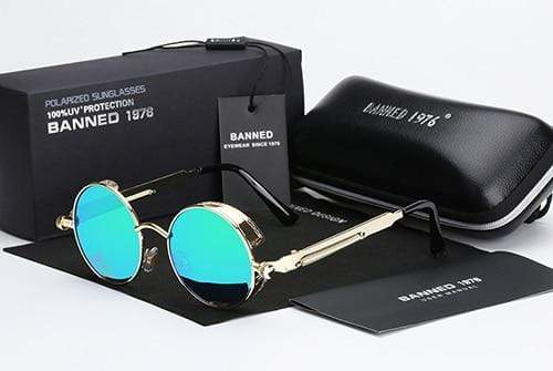 Retro Round Polarized Steampunk Sunglasses | Argo