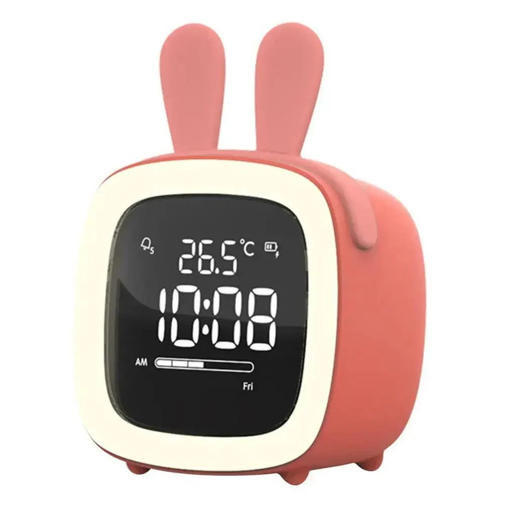 Réveil lapin avec affichage numérique LED et veilleuse