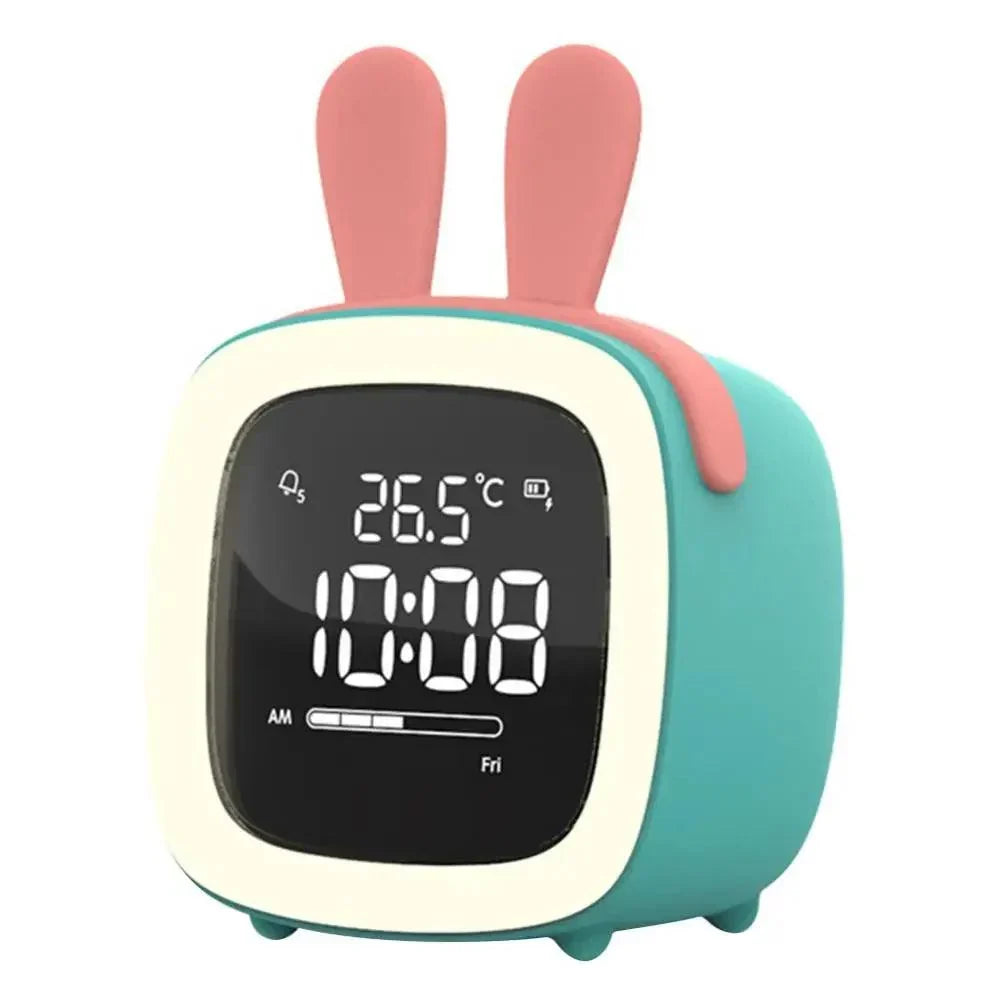 Réveil lapin avec affichage numérique LED et veilleuse