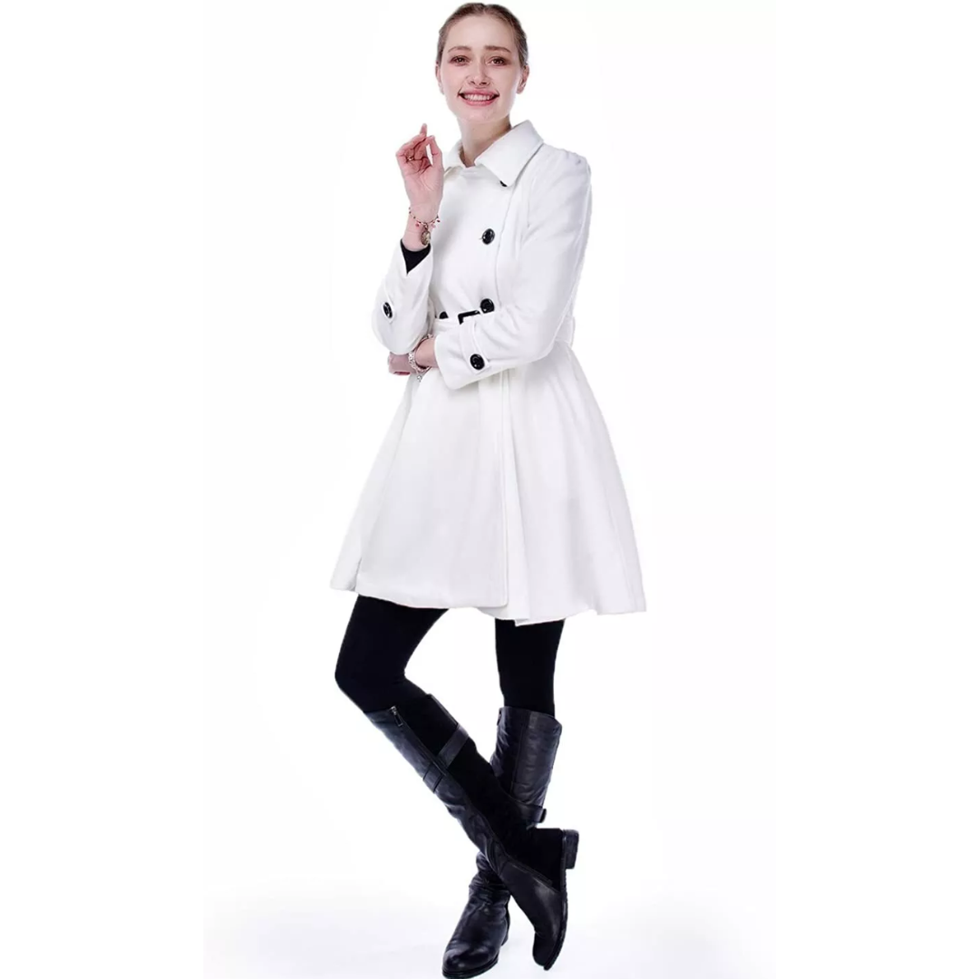 Reversible Wool Peacoat with Belt - Patty