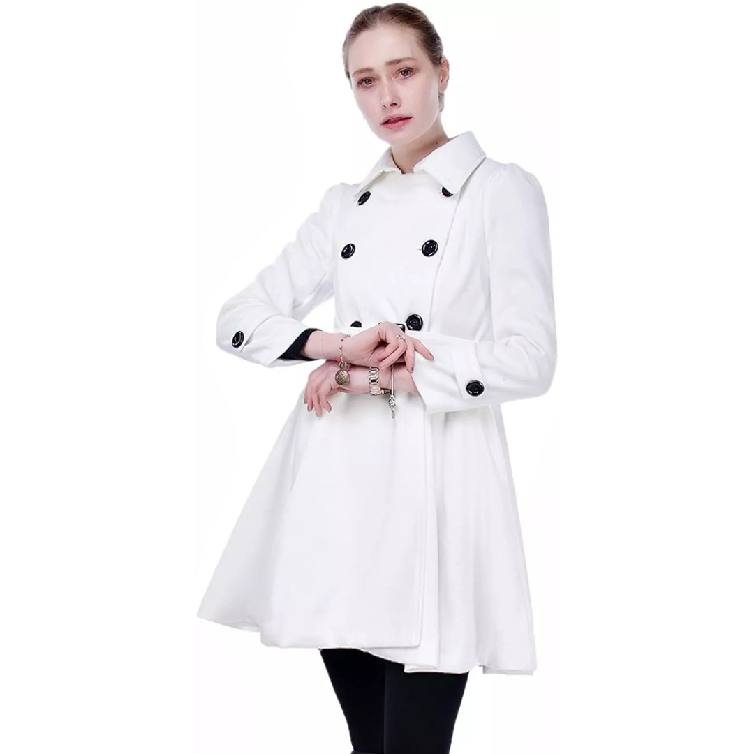 Reversible Wool Peacoat with Belt - Patty