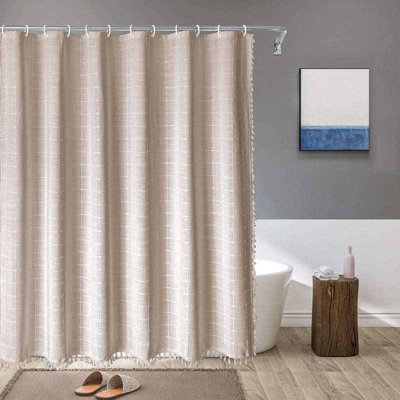 Rideau de douche imperméable en lin