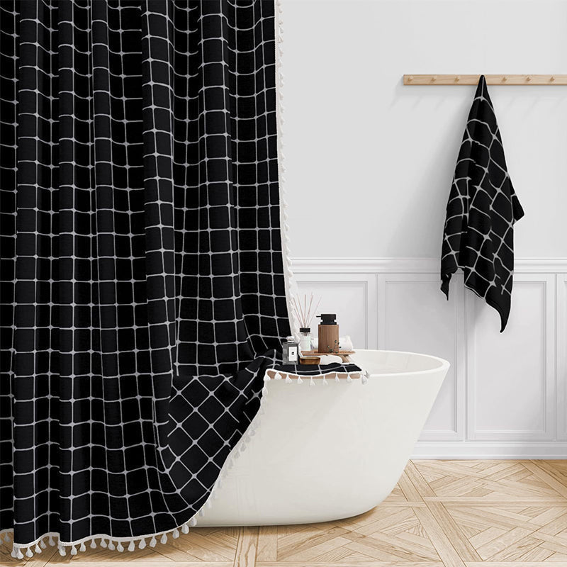 Rideau de douche imperméable en lin