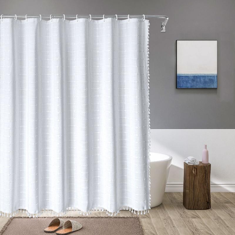Rideau de douche imperméable en lin