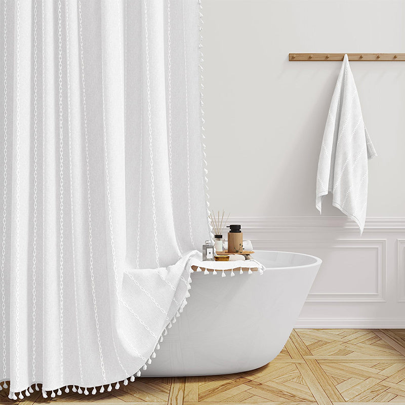 Rideau de douche imperméable en lin