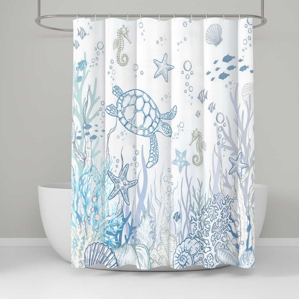 Rideau de douche imperméable en polyester