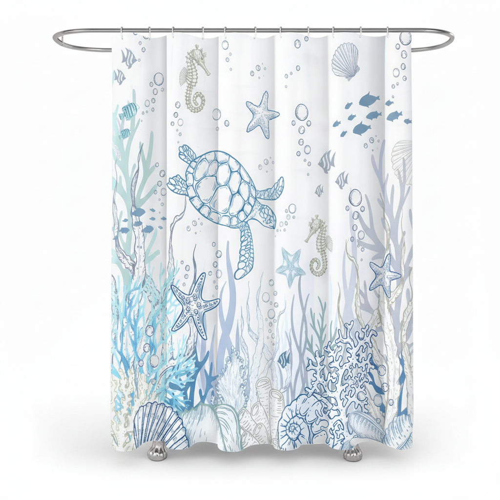 Rideau de douche imperméable en polyester