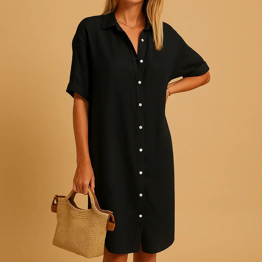 Robe chemise à coupe ample avec boutons
