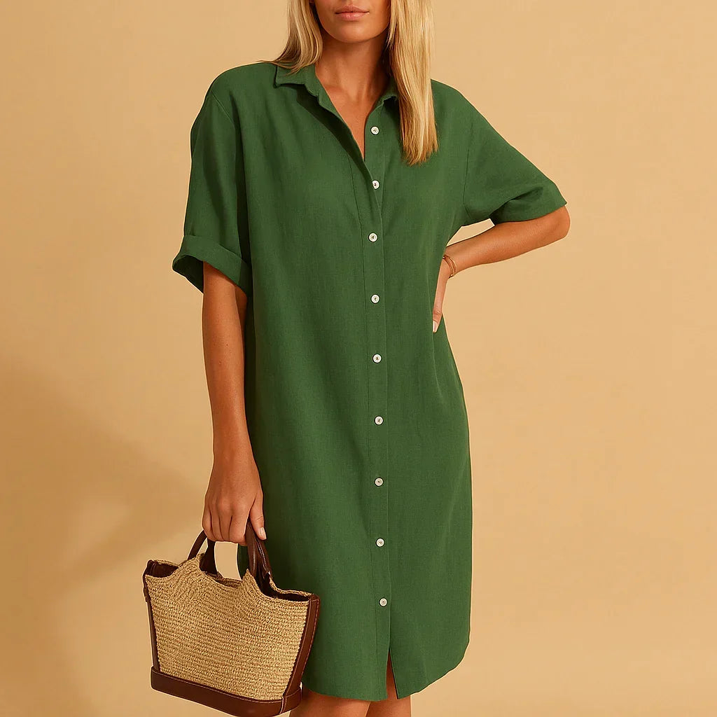 Robe chemise à coupe ample avec boutons