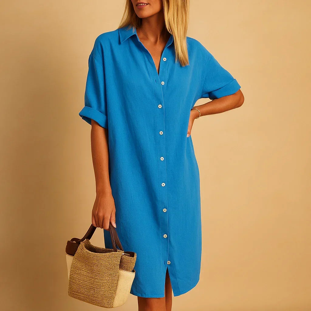 Robe chemise à coupe ample avec boutons