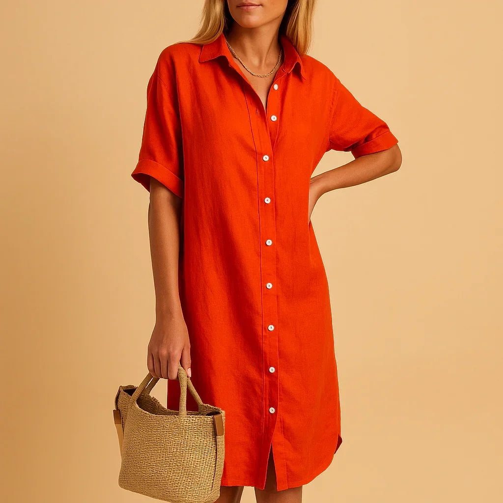 Robe chemise à coupe ample avec boutons