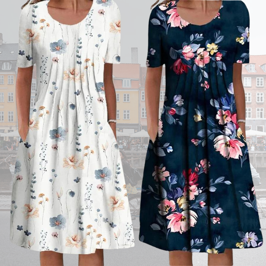 Robe confortable à imprimé floral bohème