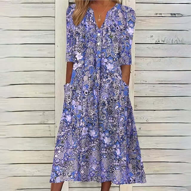 Robe d'été à fleurs avec design élégant, légère et confortable