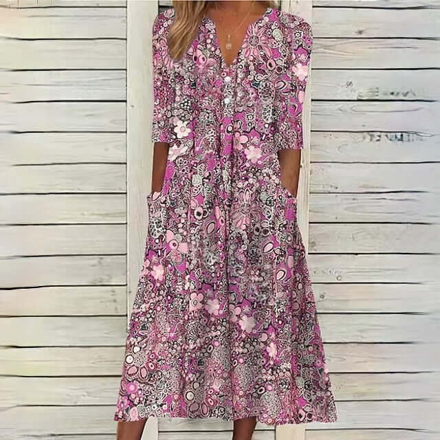 Robe d'été à fleurs avec design élégant, légère et confortable