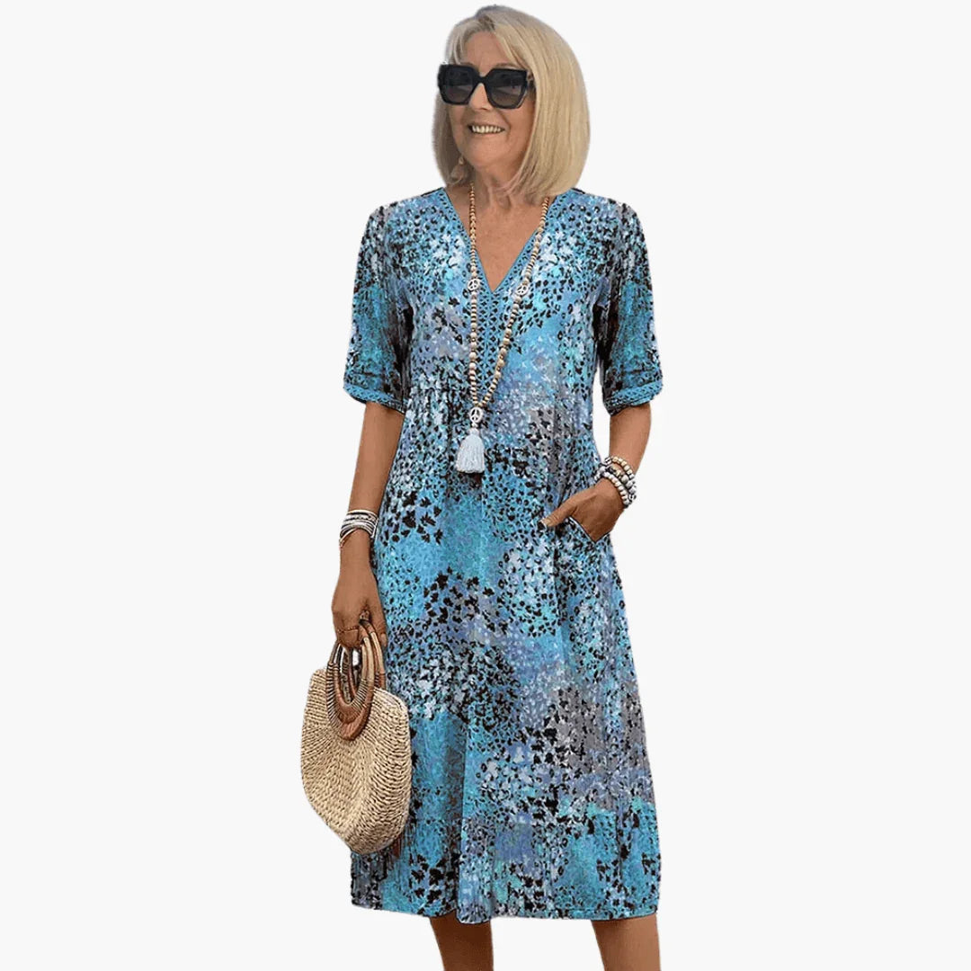 Robe d'été imprimée, légère et fluide
