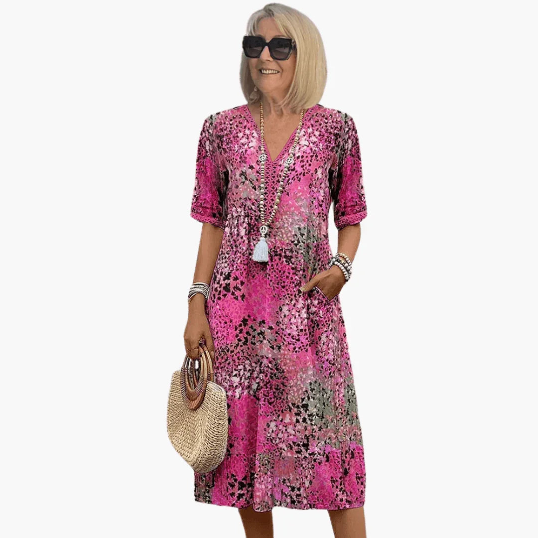 Robe d'été imprimée, légère et fluide