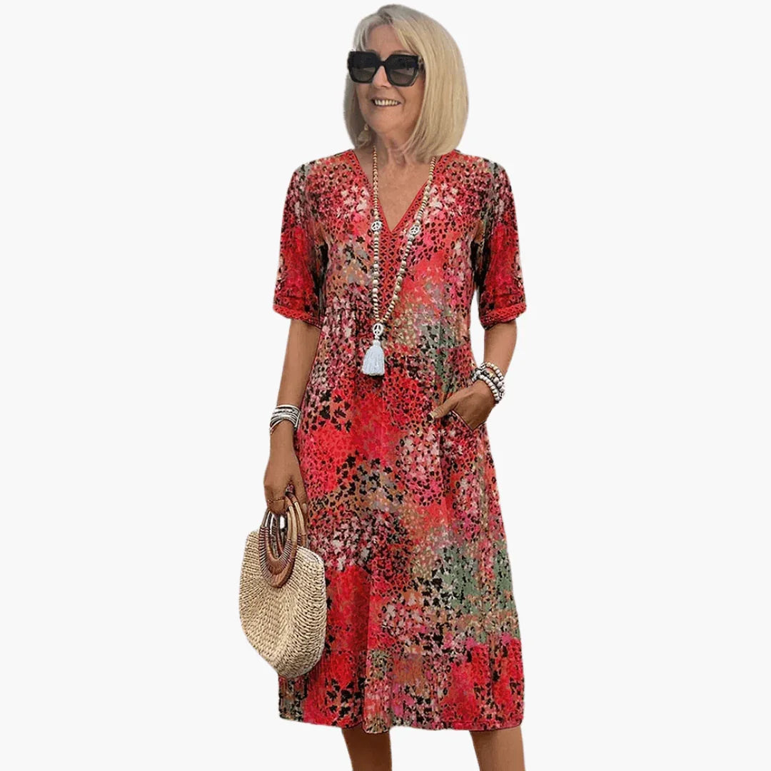 Robe d'été imprimée, légère et fluide