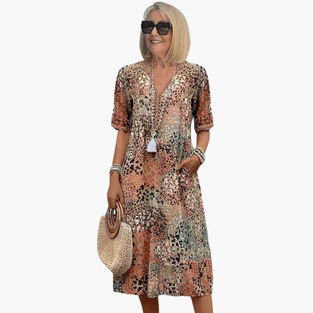 Robe d'été imprimée, légère et fluide