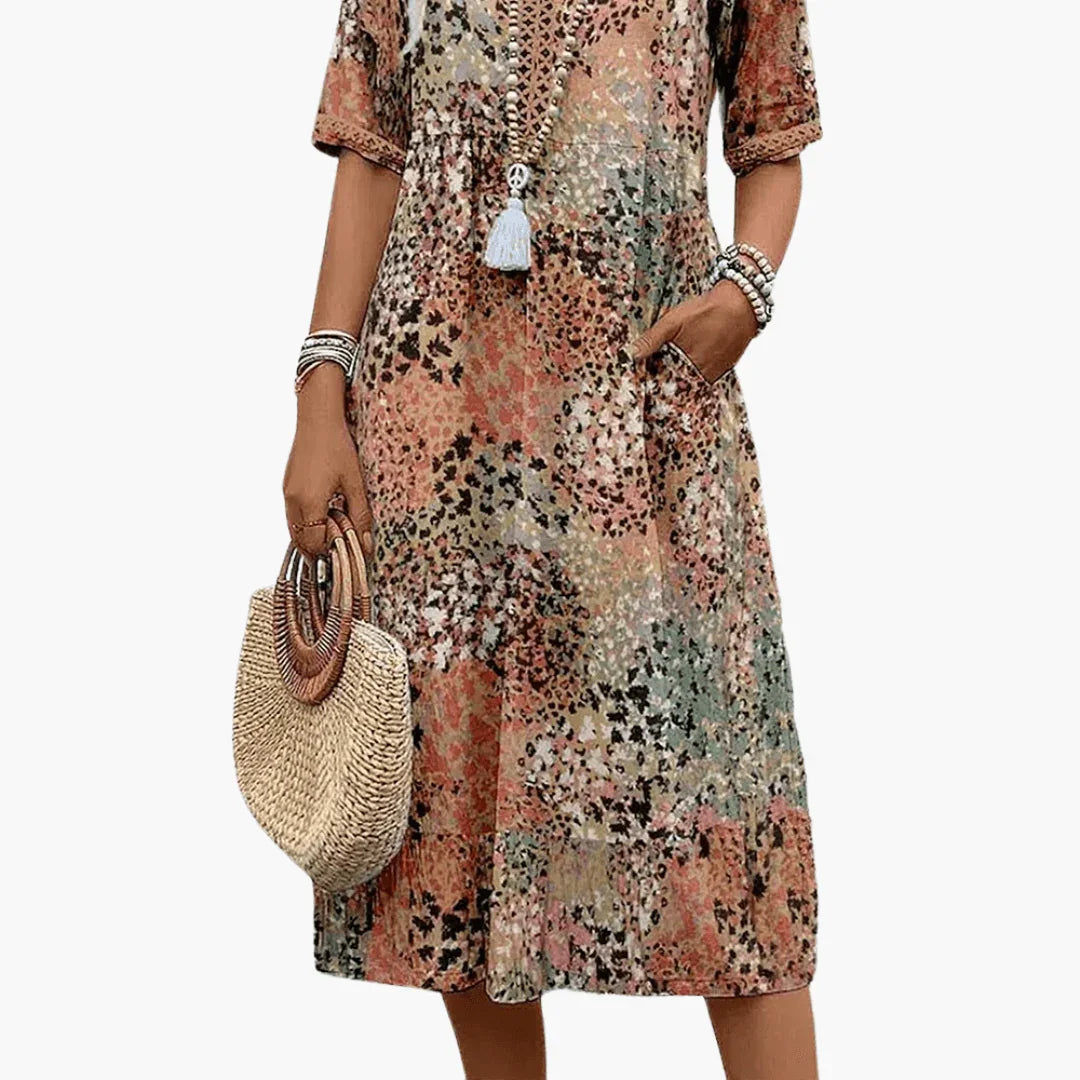 Robe d'été imprimée, légère et fluide