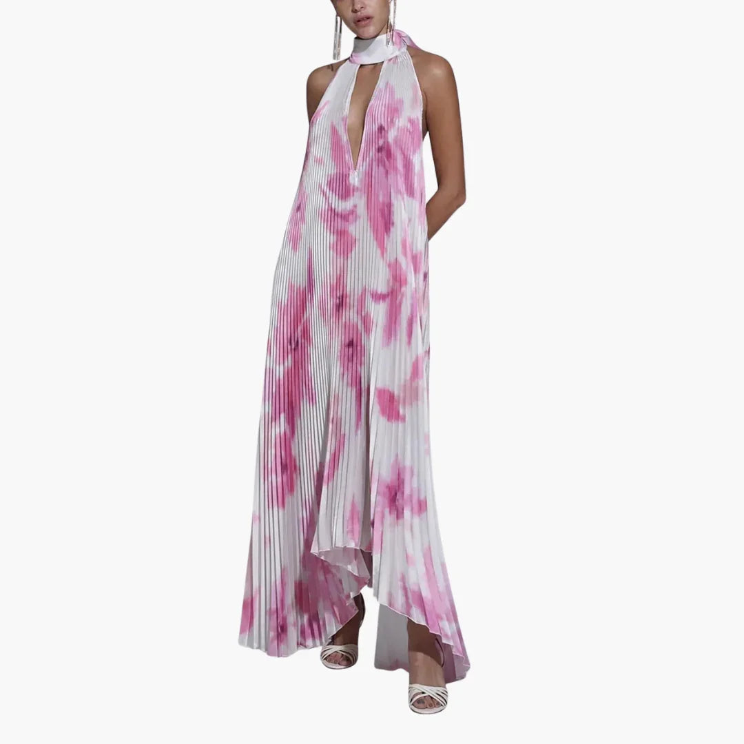 Robe d'été plissée à motif floral