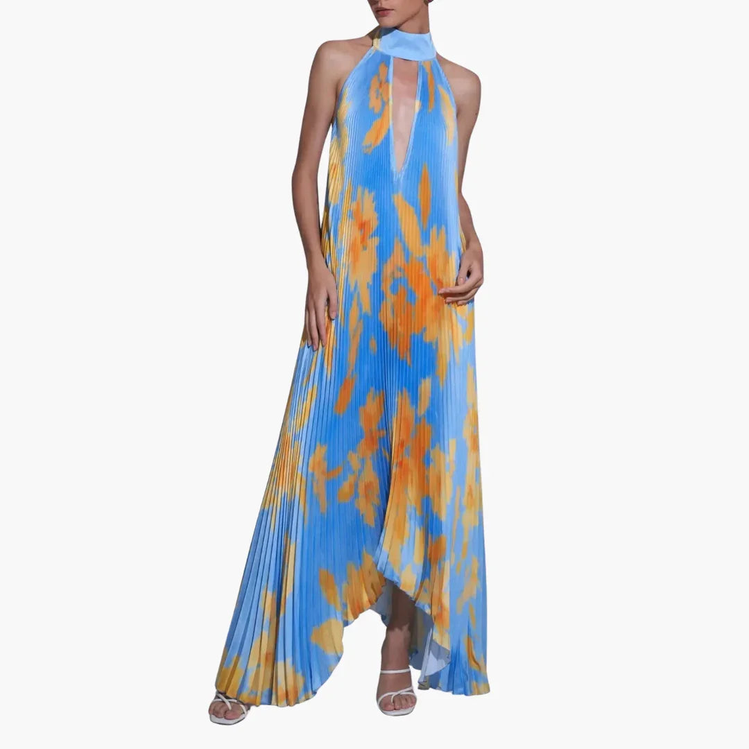 Robe d'été plissée à motif floral
