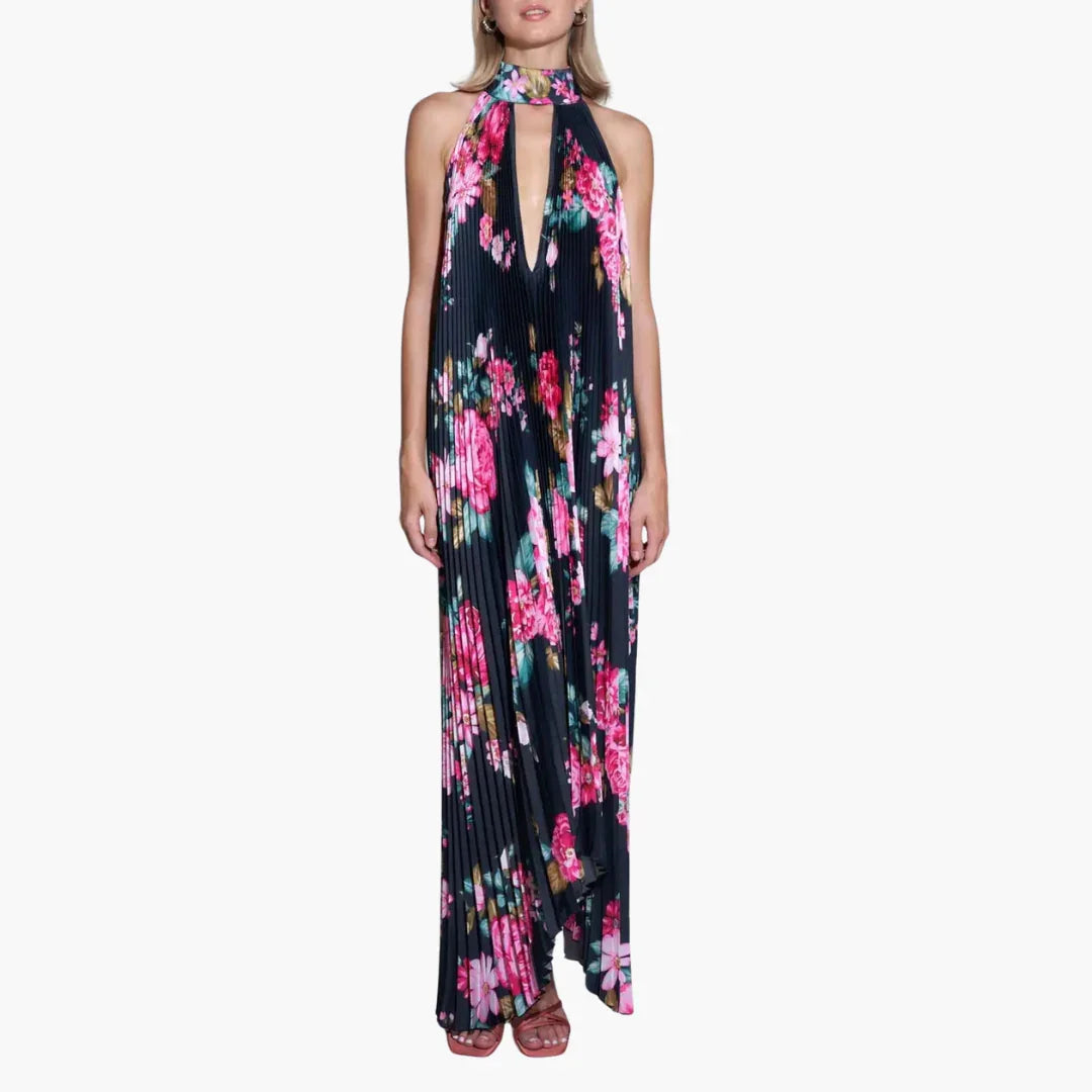 Robe d'été plissée à motif floral