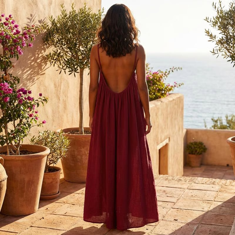Robe d'intérieur respirante à bretelles fines