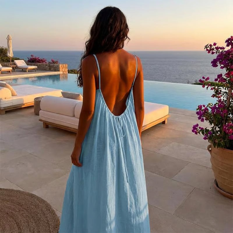 Robe d'intérieur respirante à bretelles fines