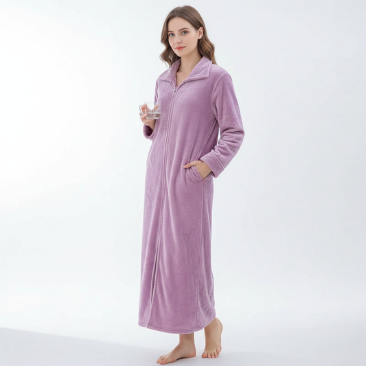 Robe de chambre longue zippée