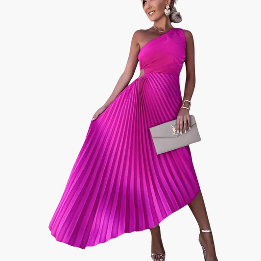 Robe de soirée asymétrique sans manches longueur cheville pour femme