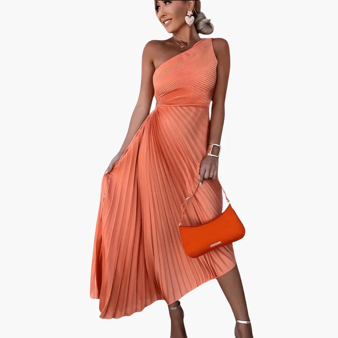 Robe de soirée asymétrique sans manches longueur cheville pour femme