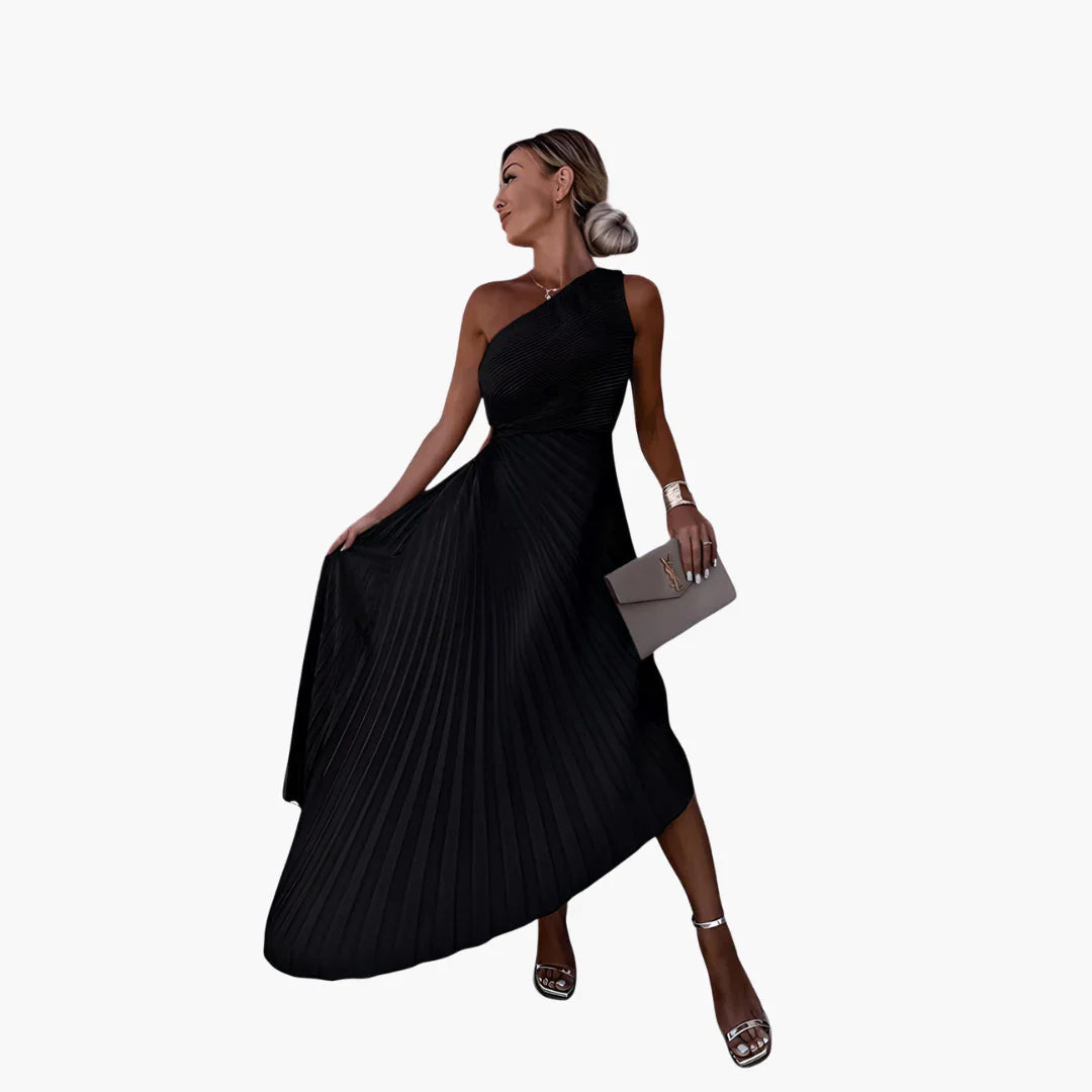 Robe de soirée asymétrique sans manches longueur cheville pour femme