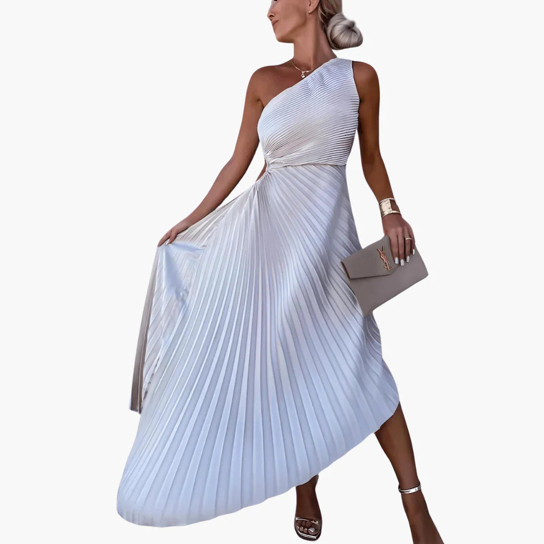 Robe de soirée asymétrique sans manches longueur cheville pour femme