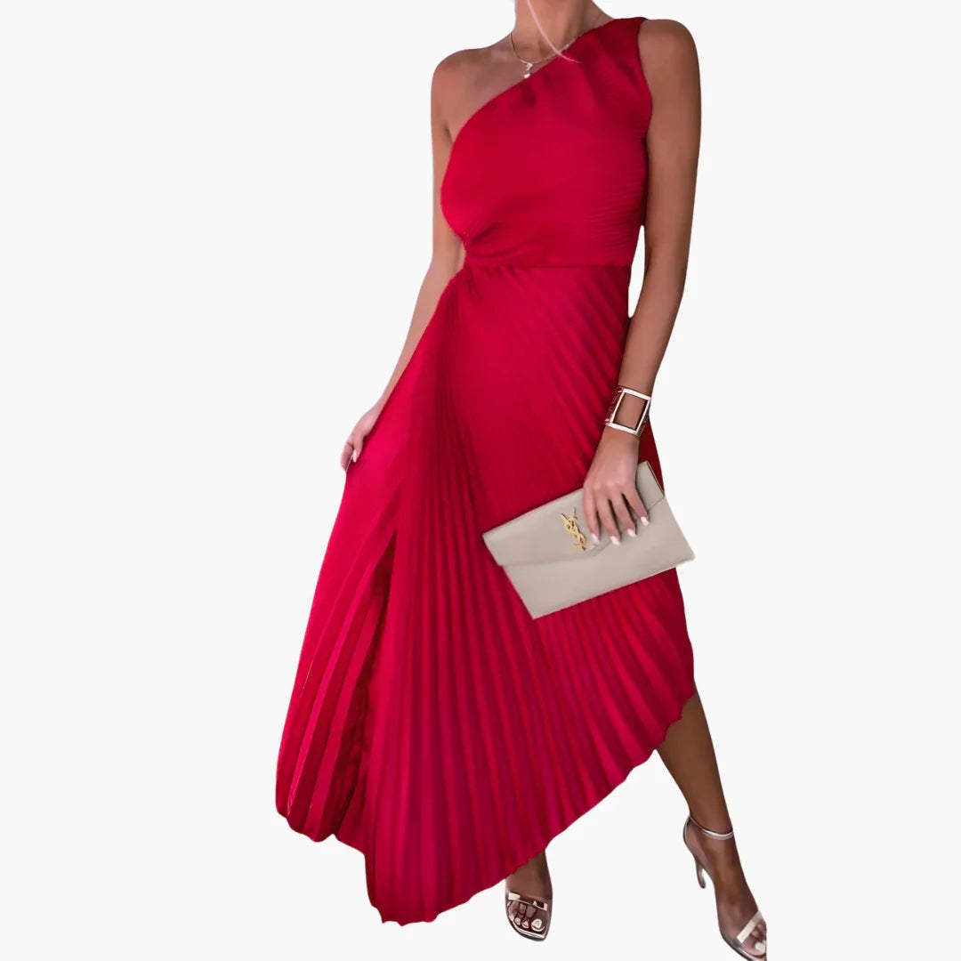 Robe de soirée asymétrique sans manches longueur cheville pour femme