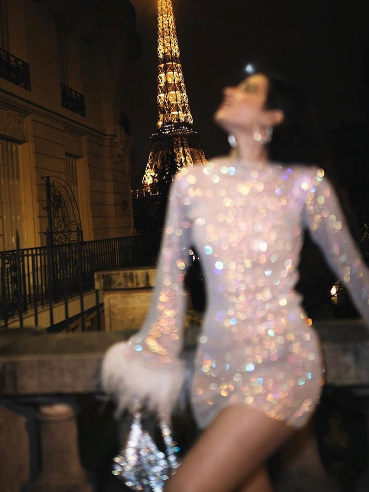 Robe de soirée brillante pour femme